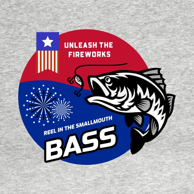 Unleash the Fireworks and Reel in the Smallmouth Bass - 4th July by lildoodleTees